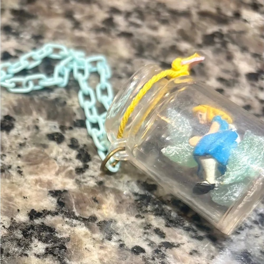 Miniature Alice in Wonderland Doll in Jar Necklace,